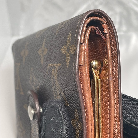 Auth Vintage 1998 LOUIS VUITTON Viennois Kisslock Wallet Coin Pouch Purse Canvas - Picture 13 of 16